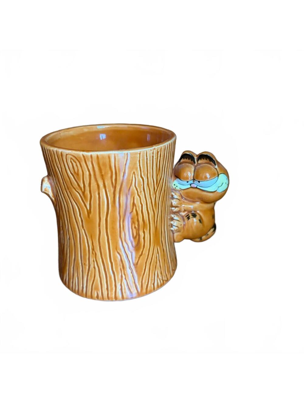 Vintage Garfield Coffee Mug Enesco Tree Bark Figural Cartoon 1981 E-5903 4"